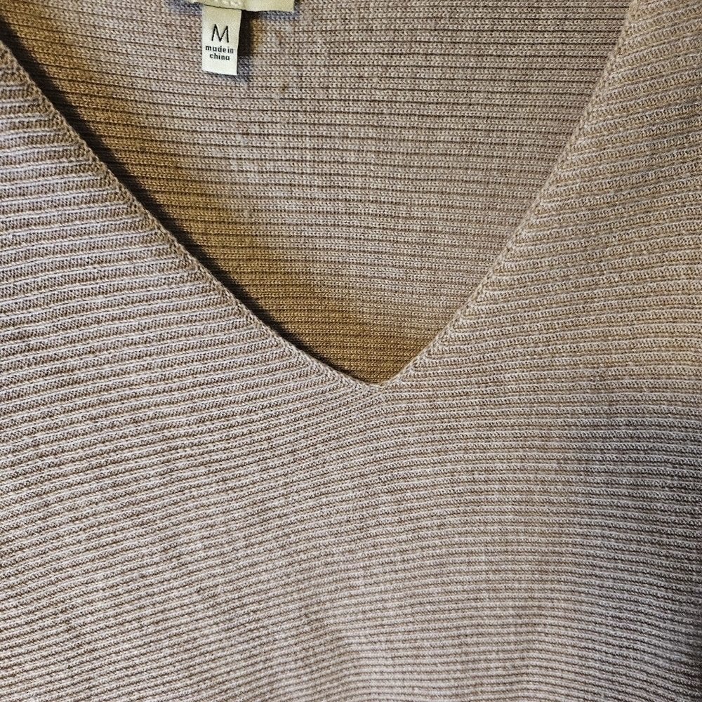 Ella Moss Size Medium V-Neck Sweater Ribbed Light Purple - Picture 8 of 10